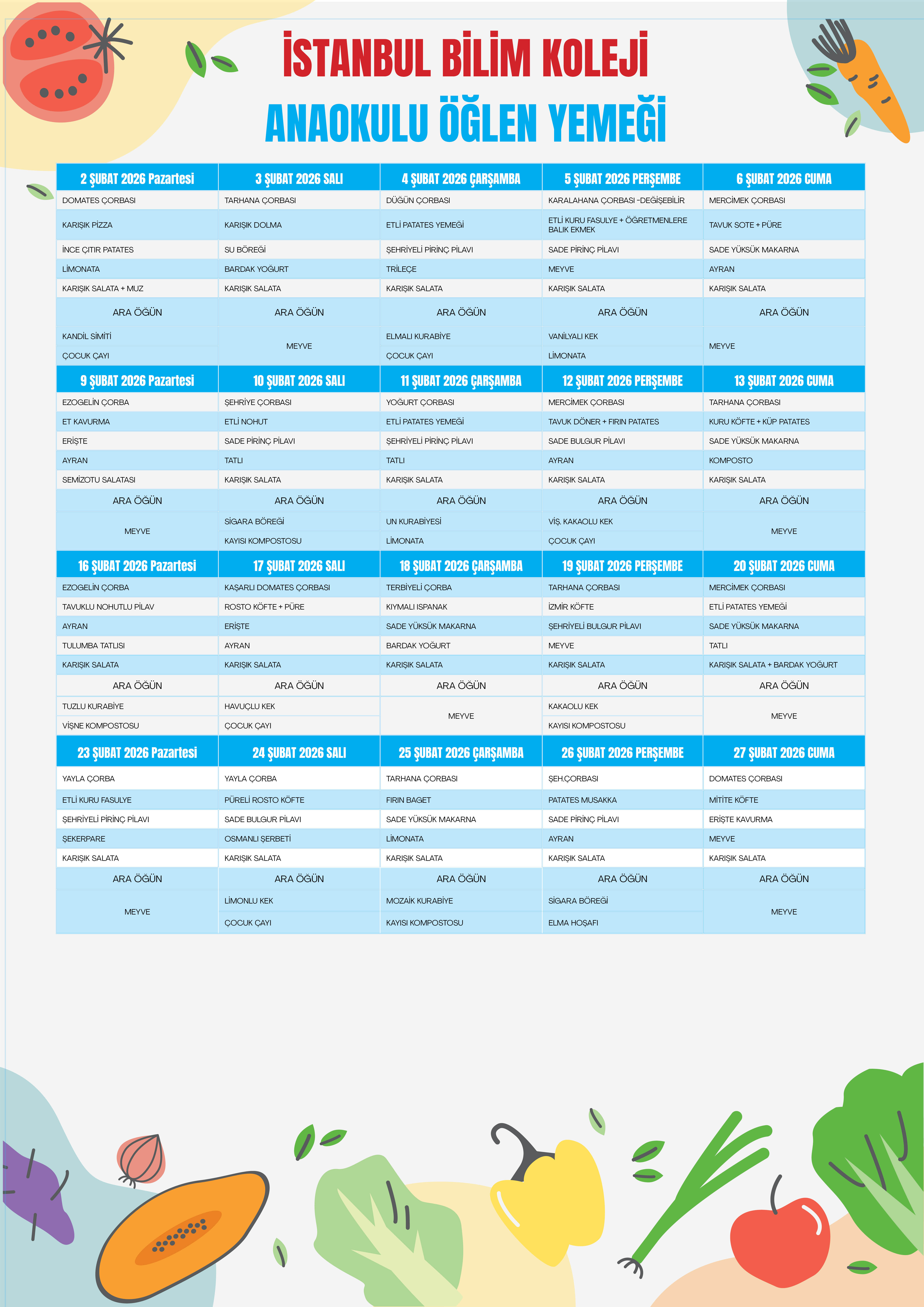 Xanaokulu &ouml;ğlen yemeği